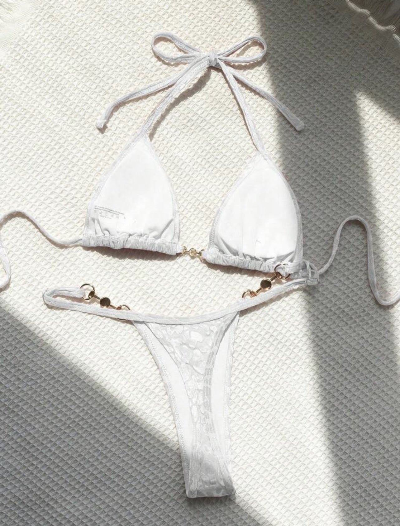 White leopard polyester intimate bikini sets - image 6