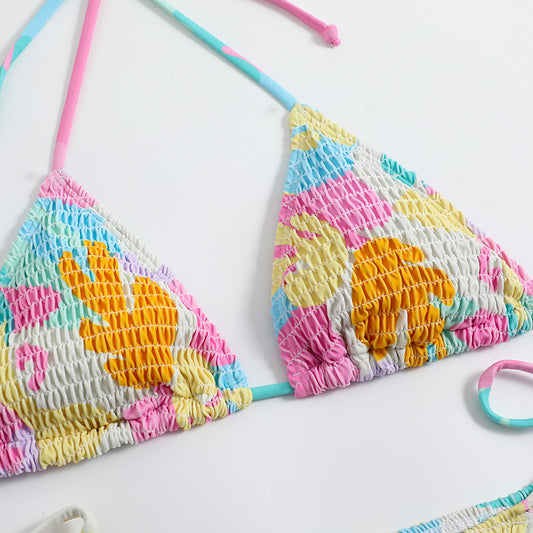 Triangle floral polyester bikini sets - image 1