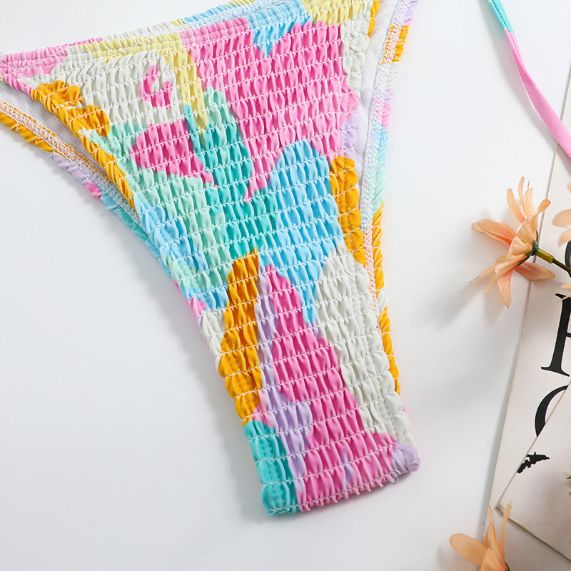 Triangle floral polyester bikini sets - image 3