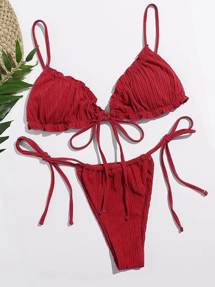 Triangle spandex bikini sets - image 1