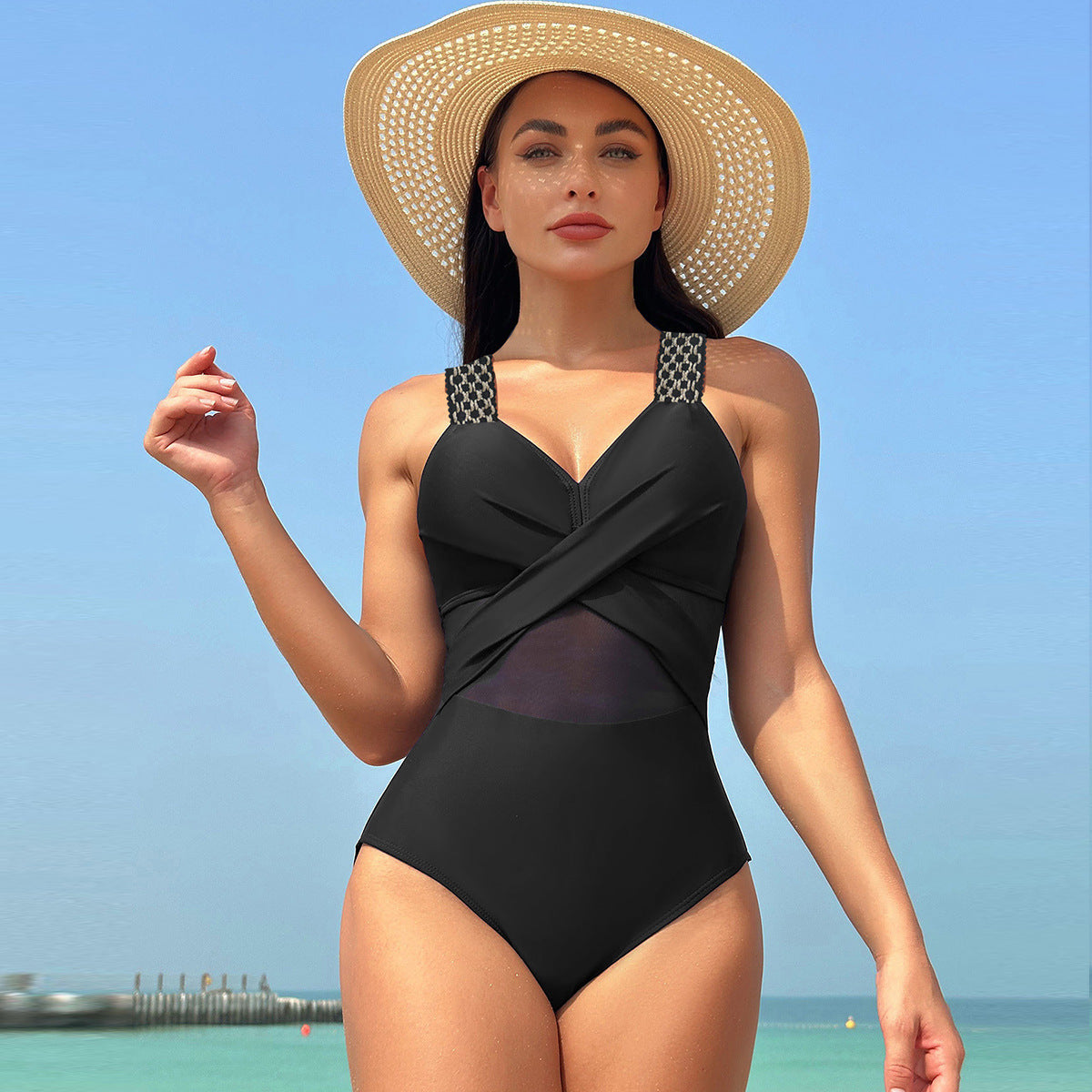 Elegant mesh and nylon lingerie bodysuits - image 2