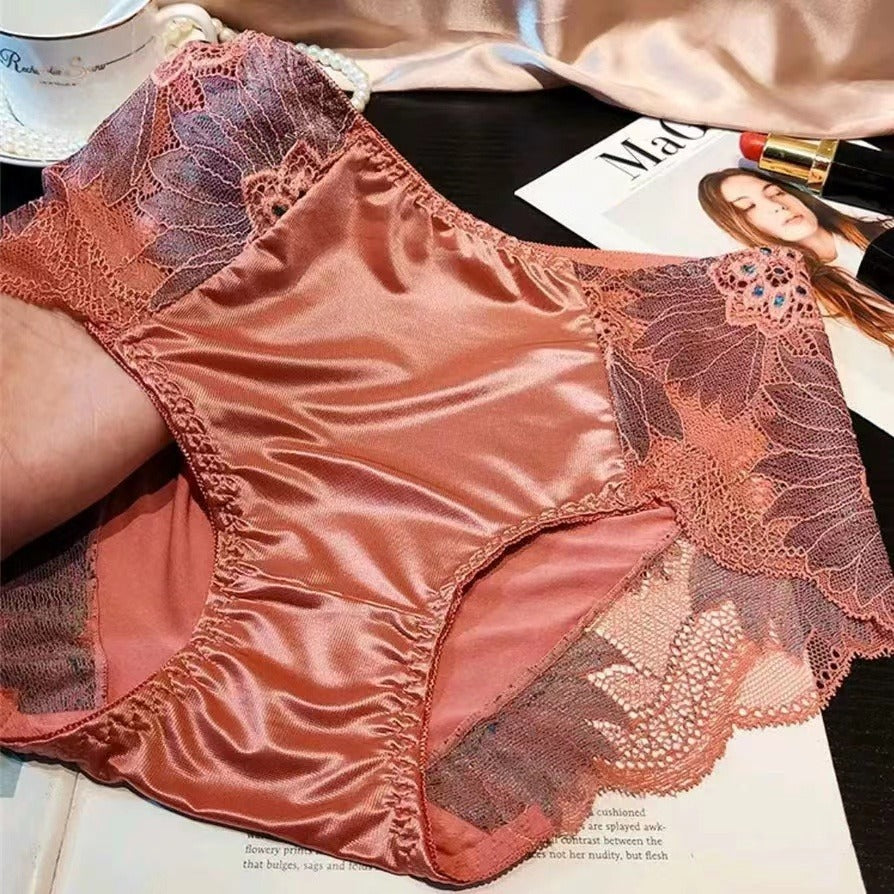 High-waisted shaping embroidered cotton lingerie briefs - image 1
