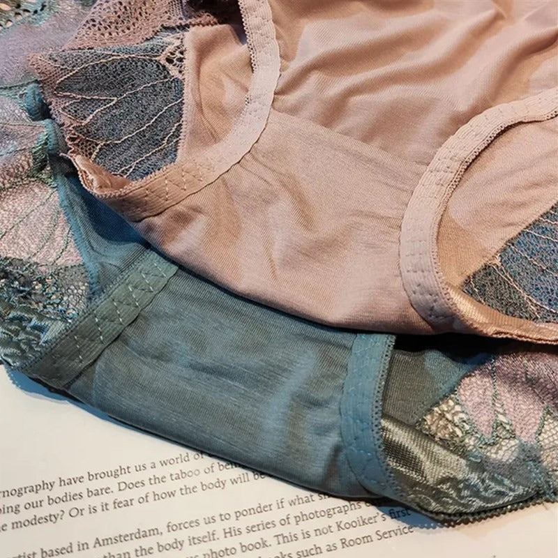High-waisted shaping embroidered cotton lingerie briefs - image 4