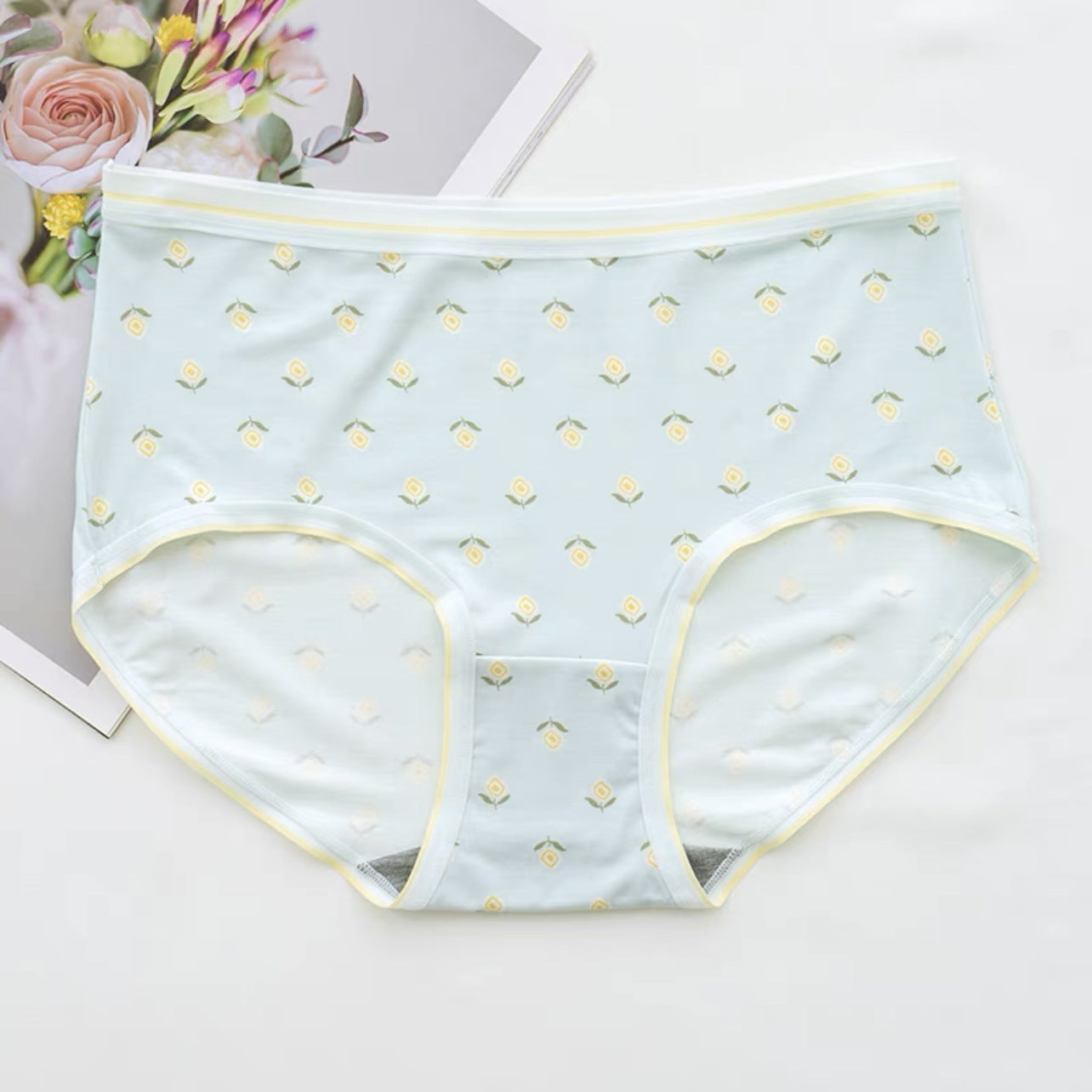 Elegant high-waisted breathable lingerie briefs - image 2