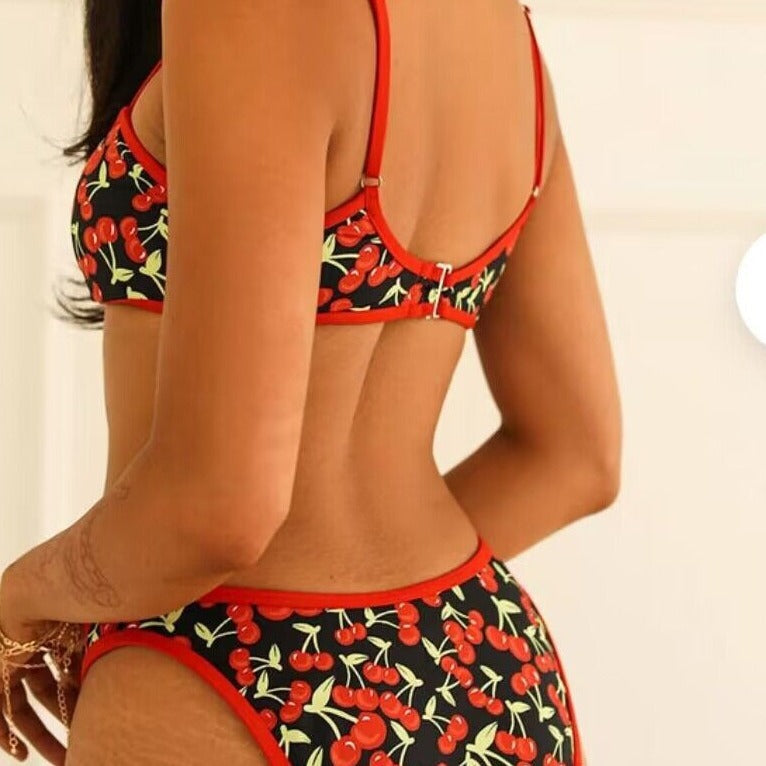 Floral polyester lingerie bikini set - product image 2