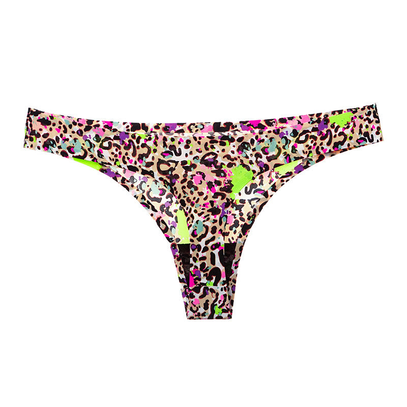 Seamless leopard silk and leather lingerie briefs - image 4