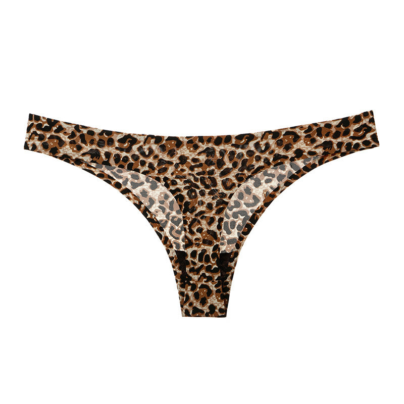 Seamless leopard silk and leather lingerie briefs - image 3