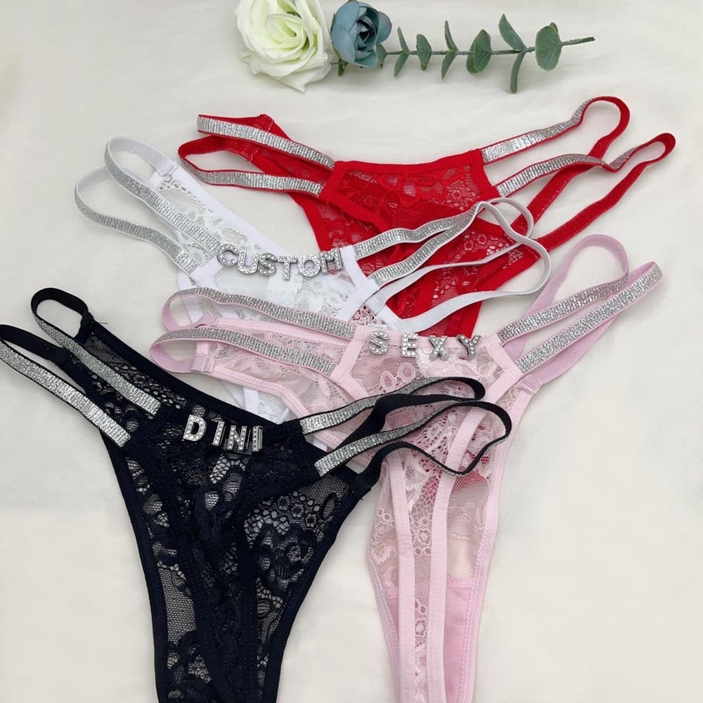 Adjustable glitter polyester lingerie briefs - image 2