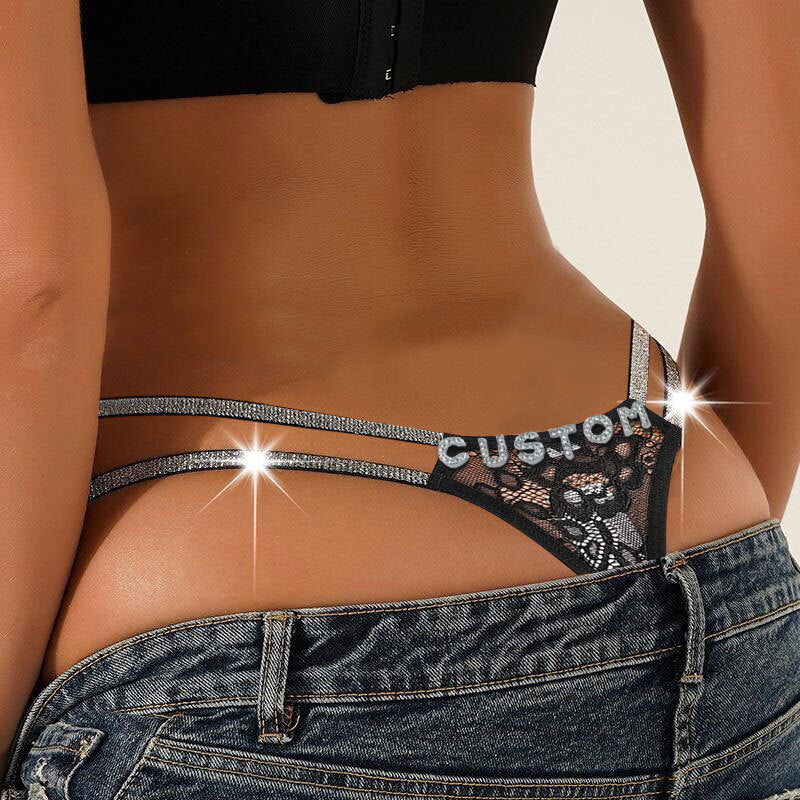 Adjustable glitter polyester lingerie briefs - image 4