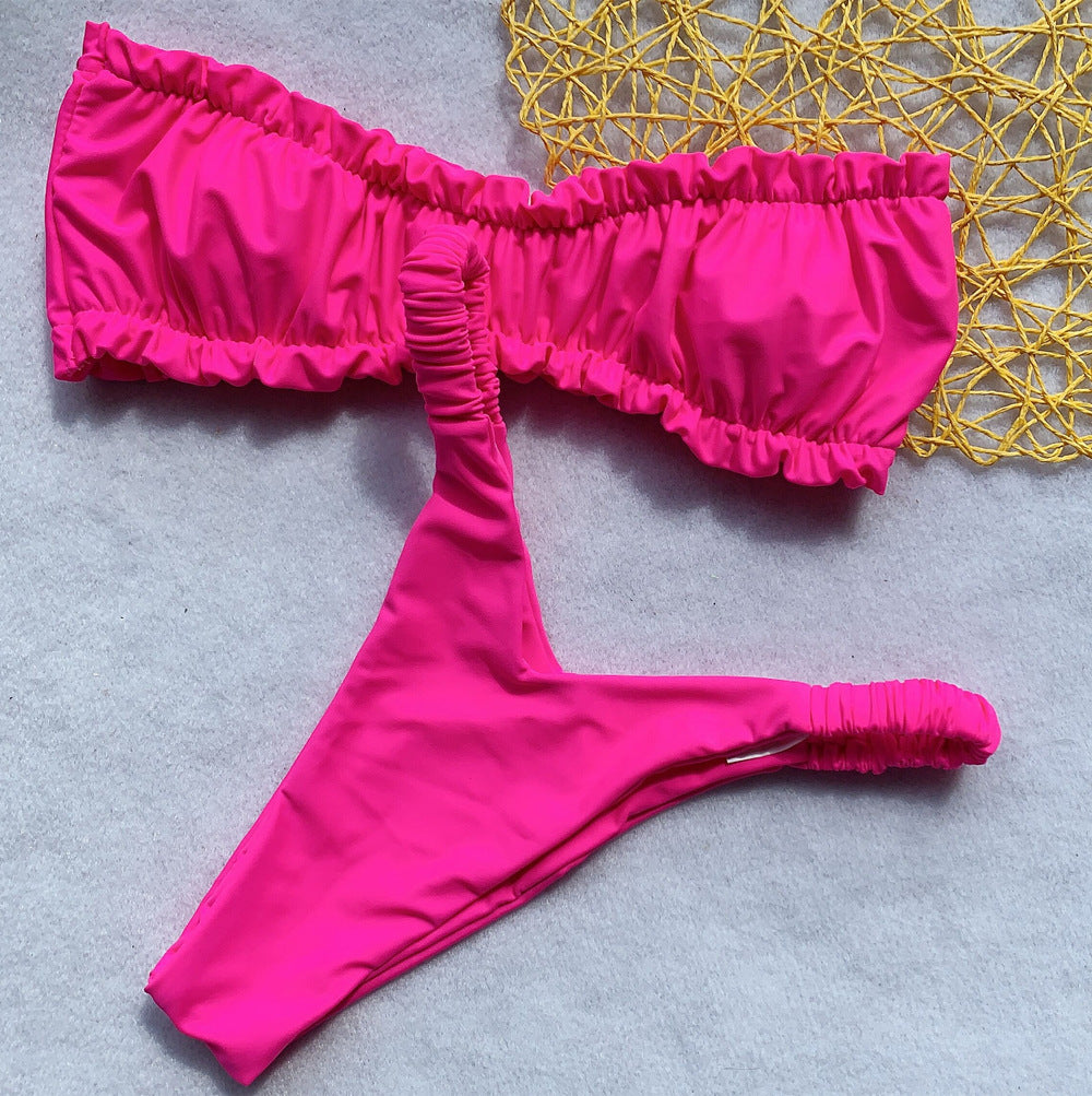 High-waisted backless floral nylon bikini sets - image 3