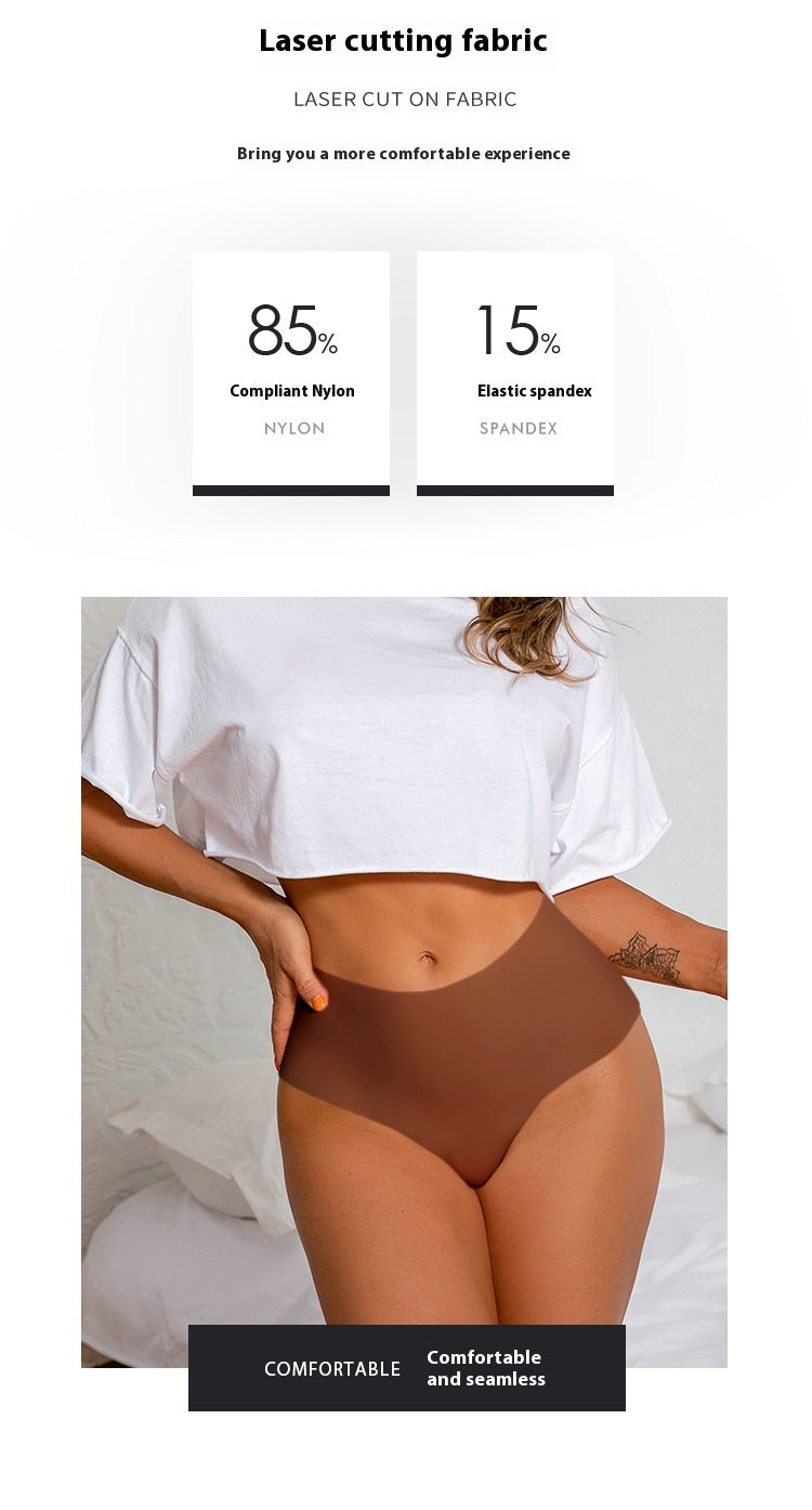High-waisted seamless breathable silk lingerie briefs - image 4