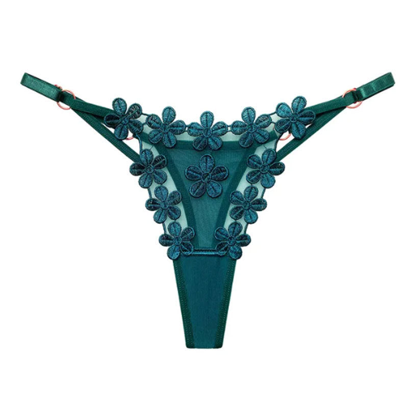 Low-waisted embroidered lace and polyester lingerie briefs - image 4
