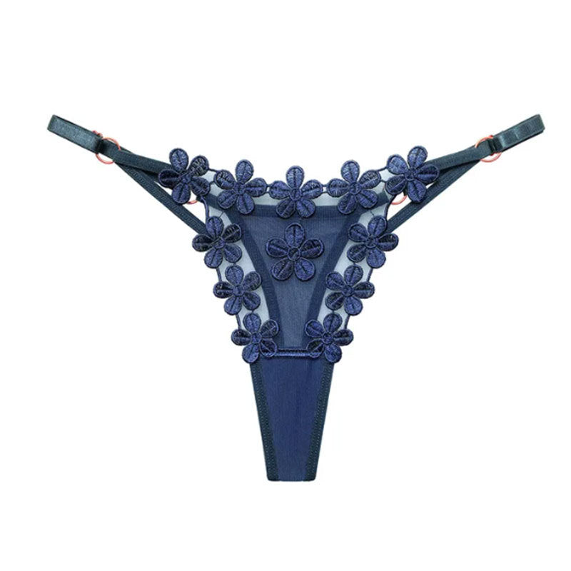 Low-waisted embroidered lace and polyester lingerie briefs - image 2
