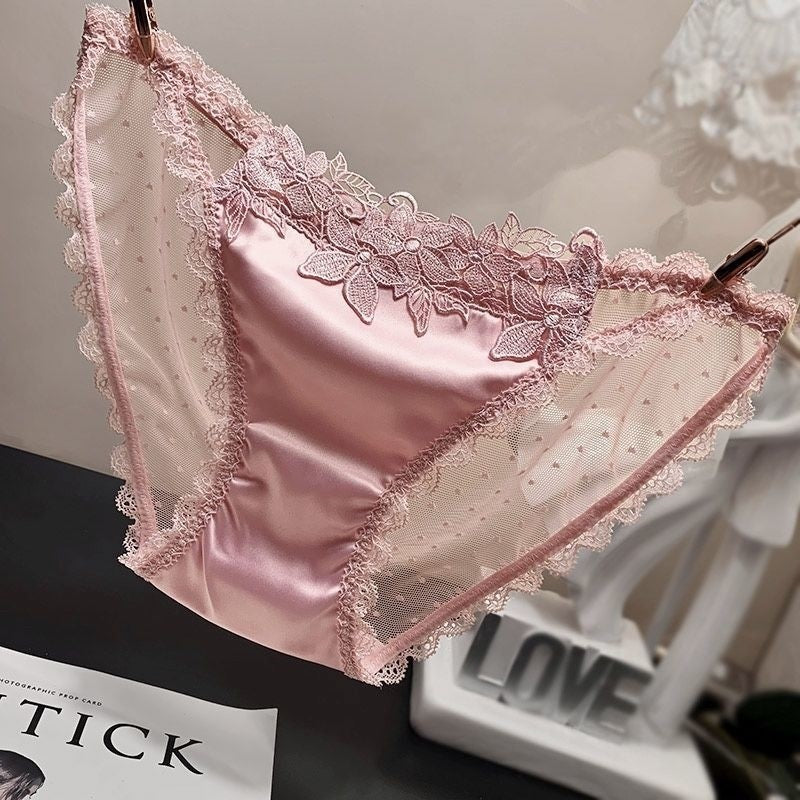 Low-waisted breathable mesh and nylon lingerie briefs - image 1