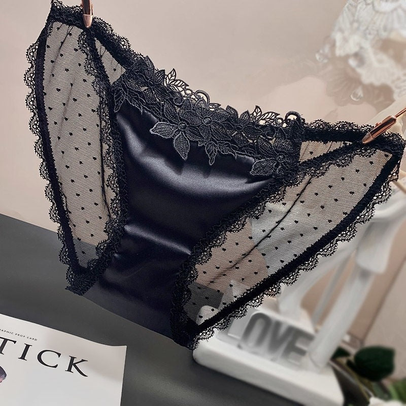 Low-waisted breathable mesh and nylon lingerie briefs - image 3