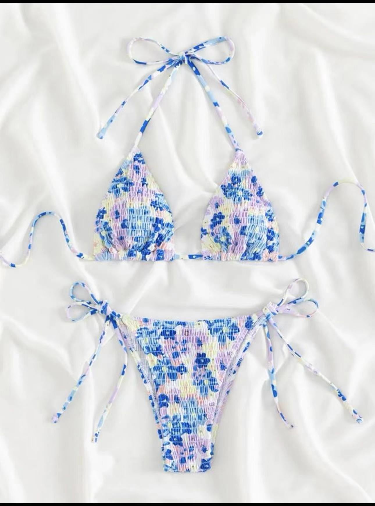 Floral banded polyester lingerie sets - image 2