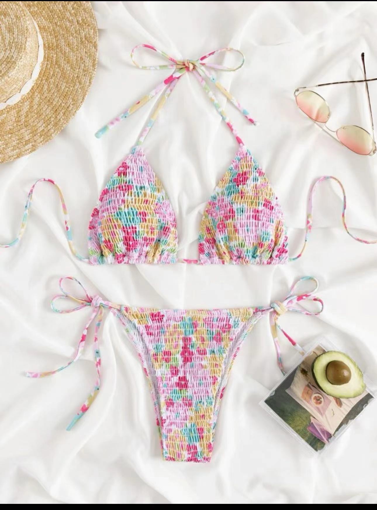 Floral banded polyester lingerie sets - image 3