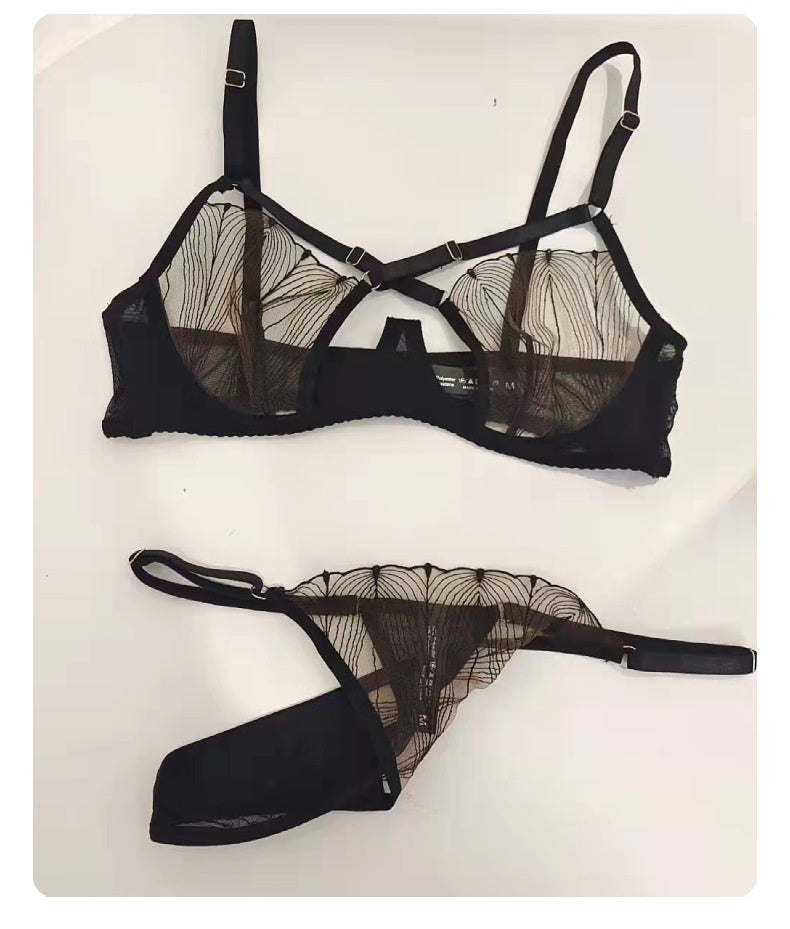 Breathable cutout lace and polyester lingerie sets - image 2