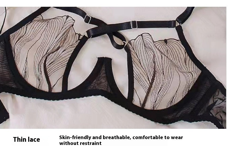 Breathable cutout lace and polyester lingerie sets - image 3
