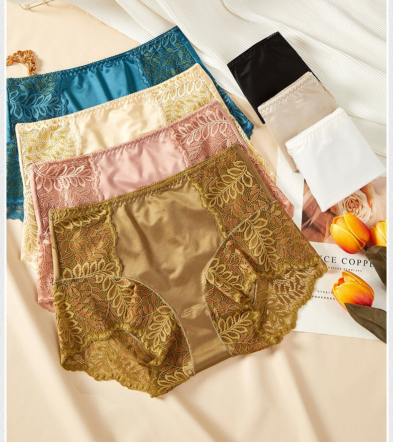 Seamless breathable floral lace lingerie briefs - image 2