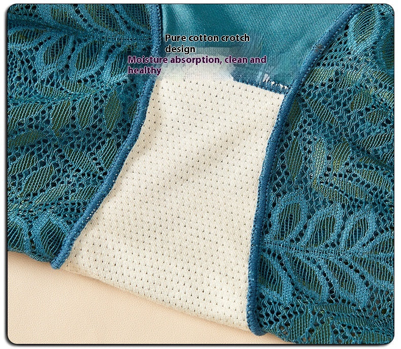 Seamless breathable floral lace lingerie briefs - image 3