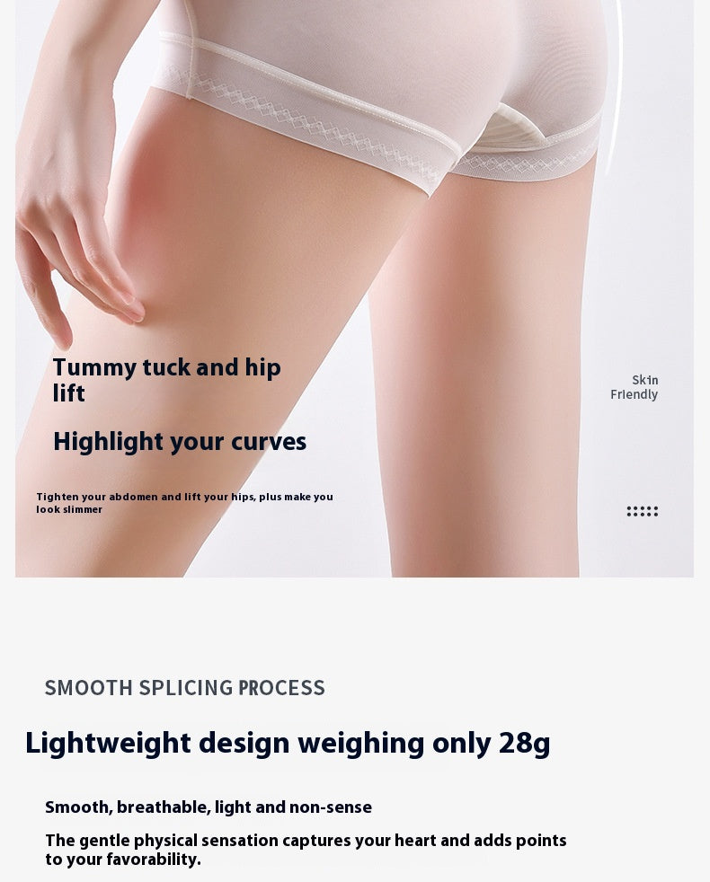 High-waisted seamless breathable lace lingerie briefs - image 3