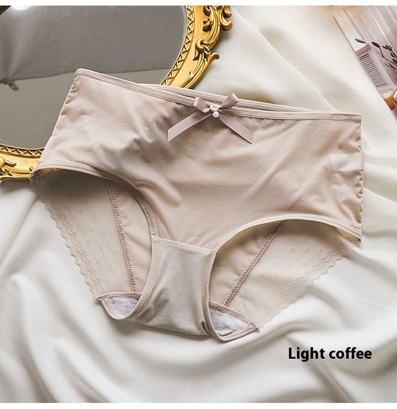Seamless lace and mesh lingerie briefs - image 1