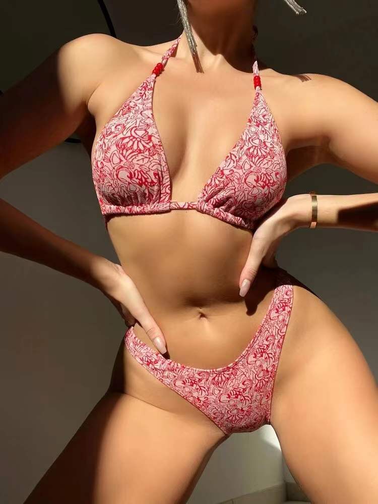 Stylish halter polyester bikini sets - image 1