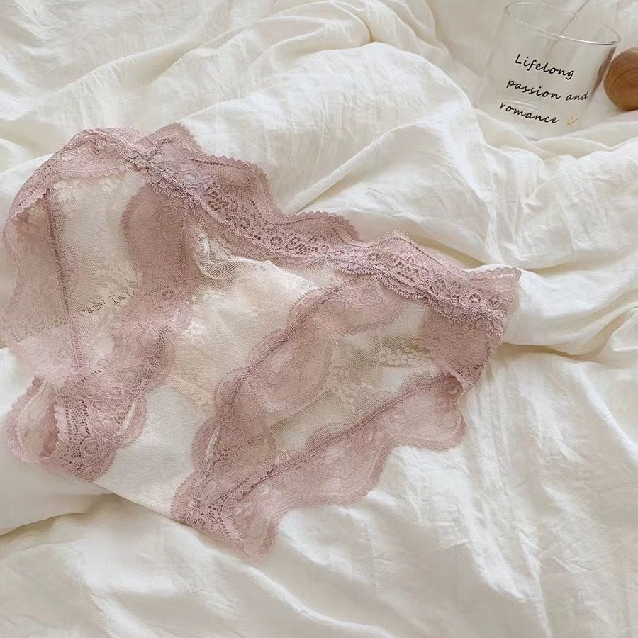 Breathable lace and mesh lingerie briefs - image 1