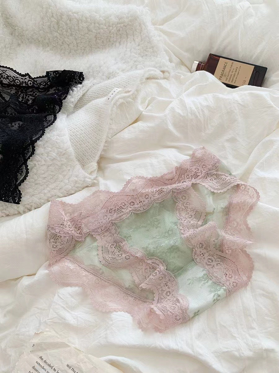 Breathable lace and mesh lingerie briefs - image 4