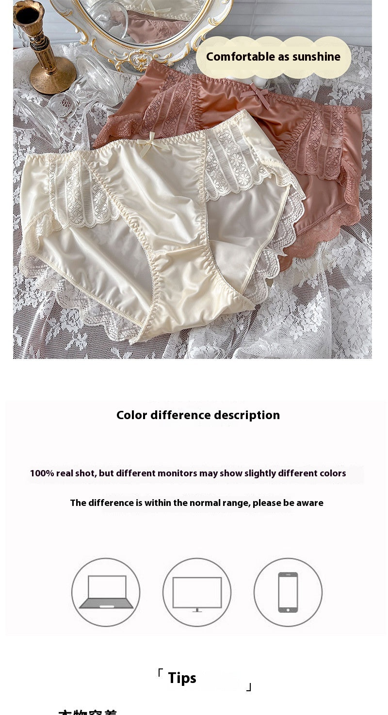 Seamless breathable lace and silk lingerie briefs - image 4