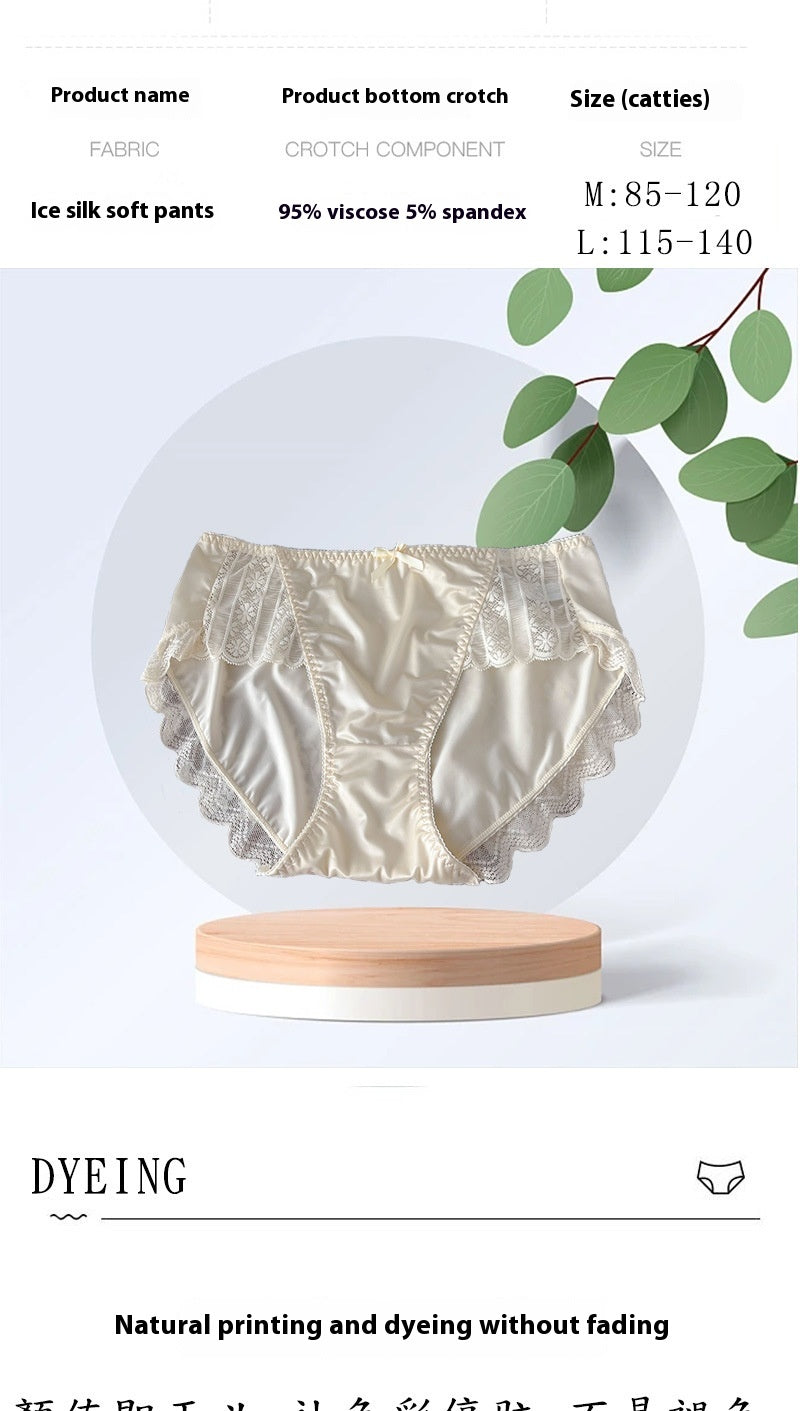 Seamless breathable lace and silk lingerie briefs - image 3