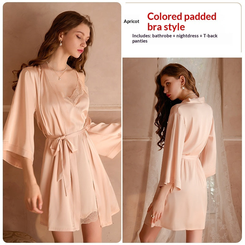 Elegant lace and silk nightwear sets