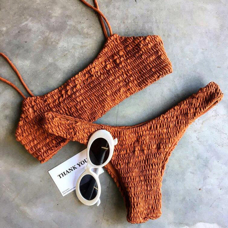 Red polyester nylon intimate bikini set - product image 1