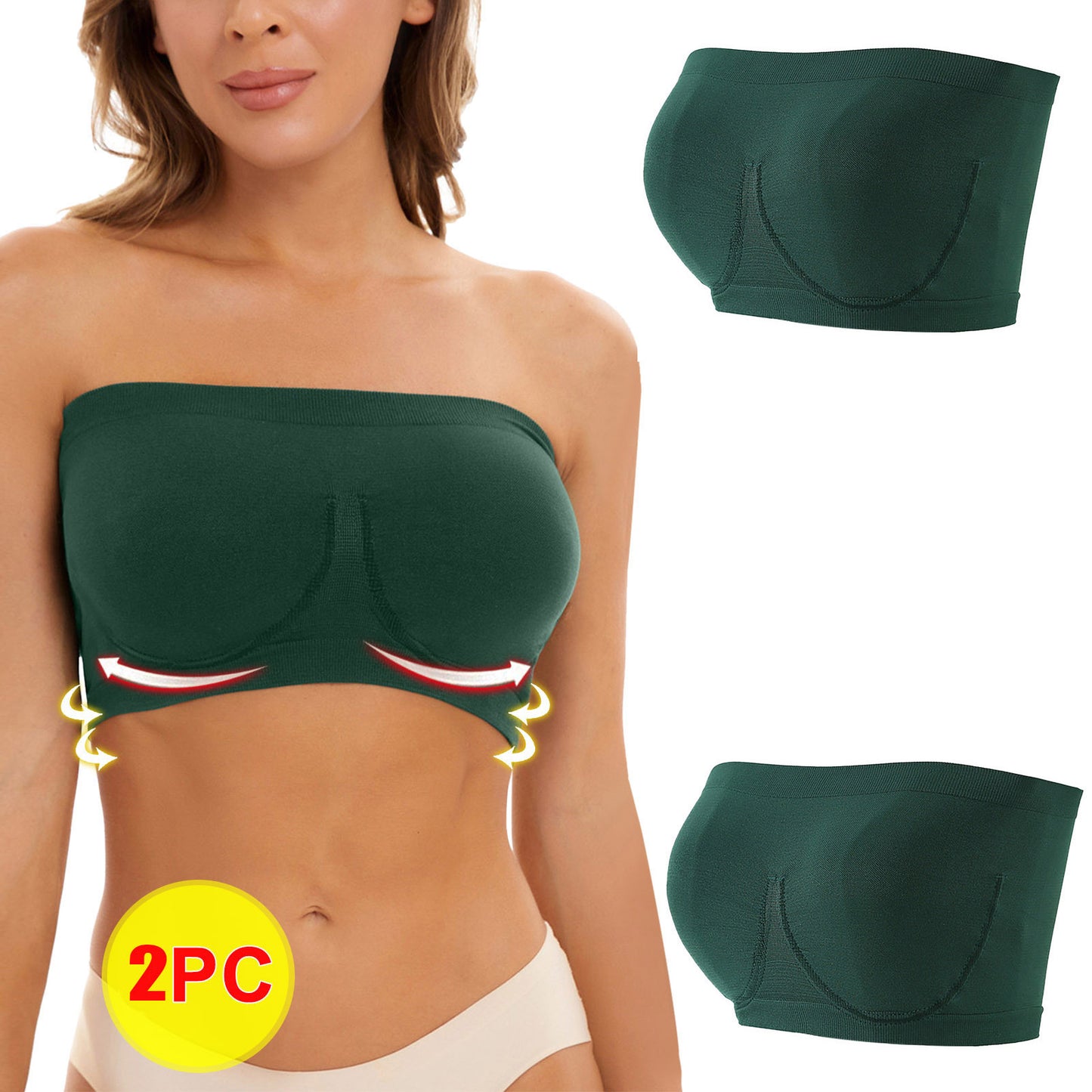Plus-size strapless nylon and spandex bras
