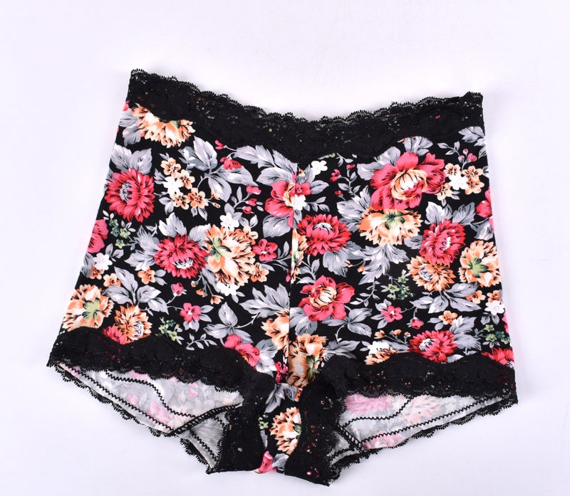 Seamless breathable lace and cotton lingerie briefs