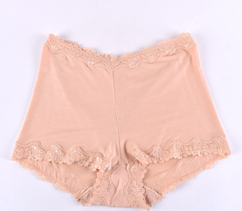 Seamless breathable lace and cotton lingerie briefs