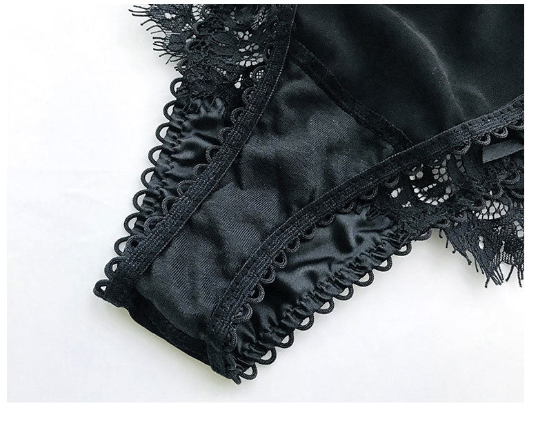Low-waisted seamless lace and cotton lingerie briefs - image 1