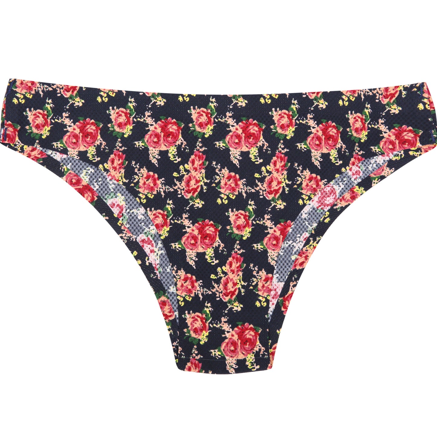 Low-waisted seamless floral cotton lingerie briefs