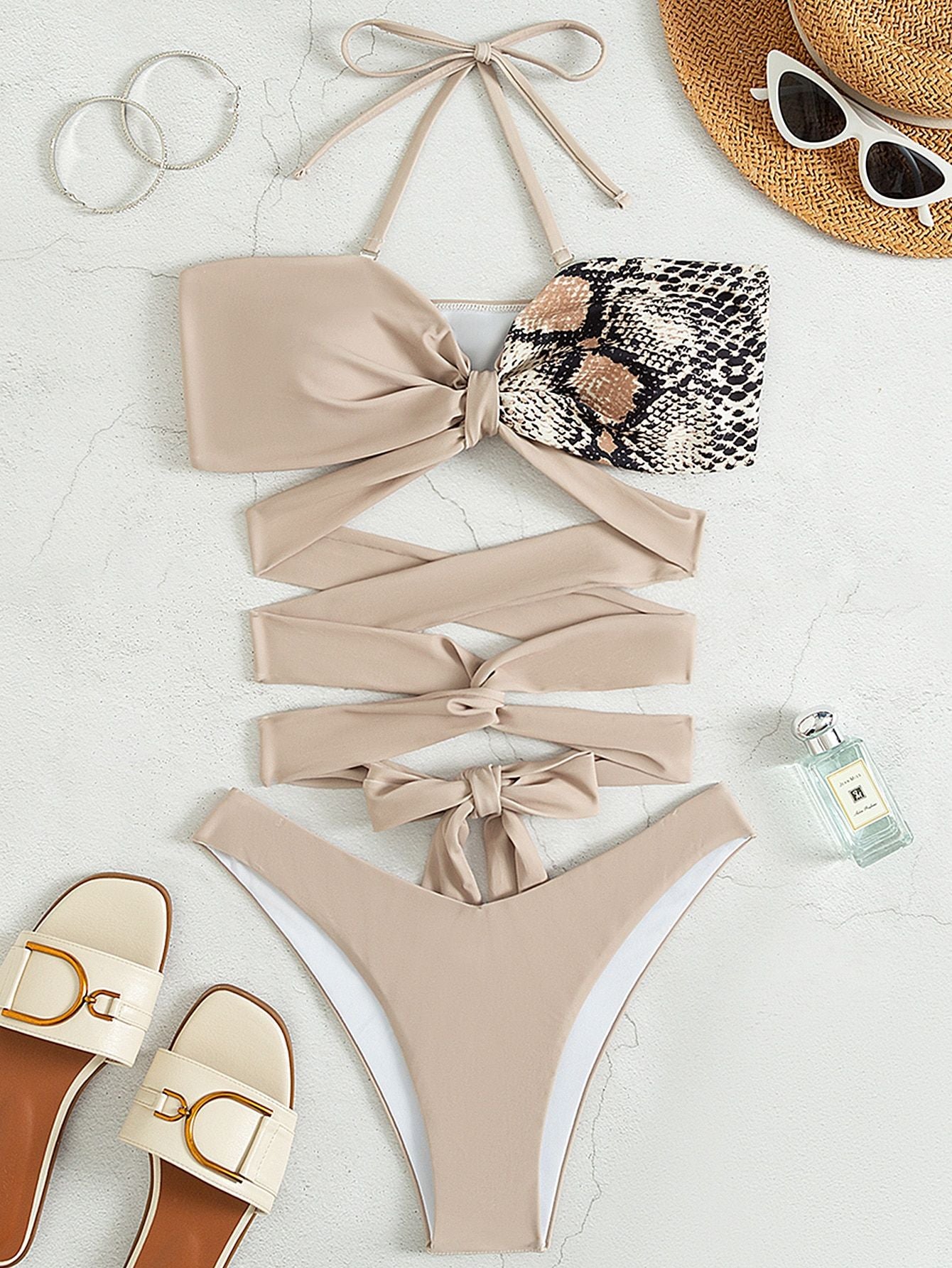 Stylish lace and polyester bikini sets - image 1