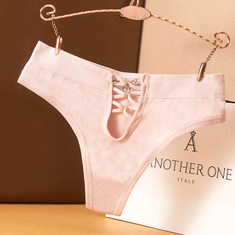 Seamless cutout cotton lingerie briefs