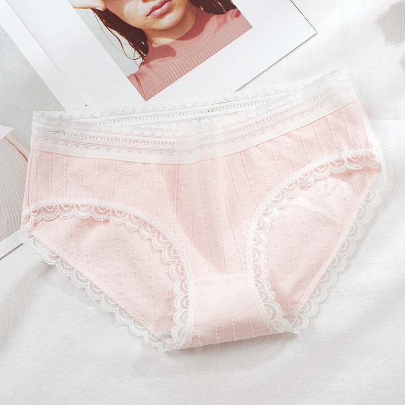Seamless breathable cotton and lace lingerie briefs - image 3