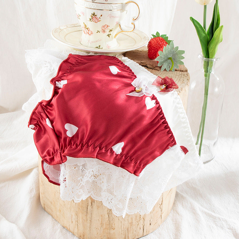 Low-waisted lace and cotton lingerie briefs - image 4