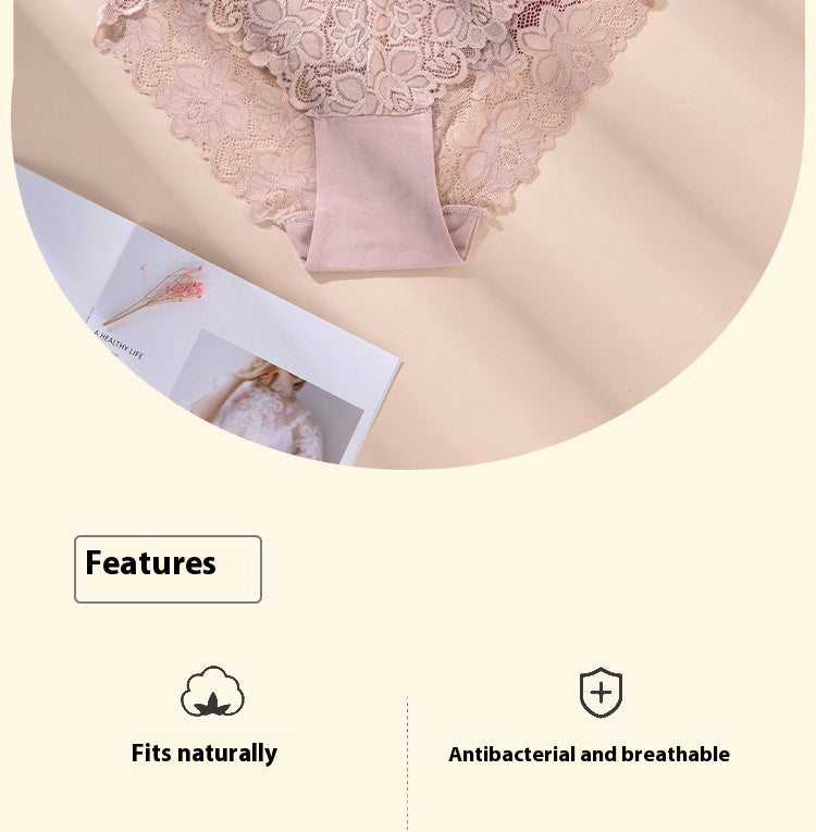 High-waisted seamless breathable lace lingerie briefs - image 3