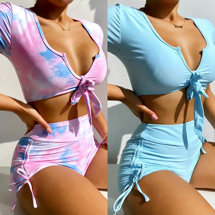 Pink nylon lingerie bikini set - product image 2