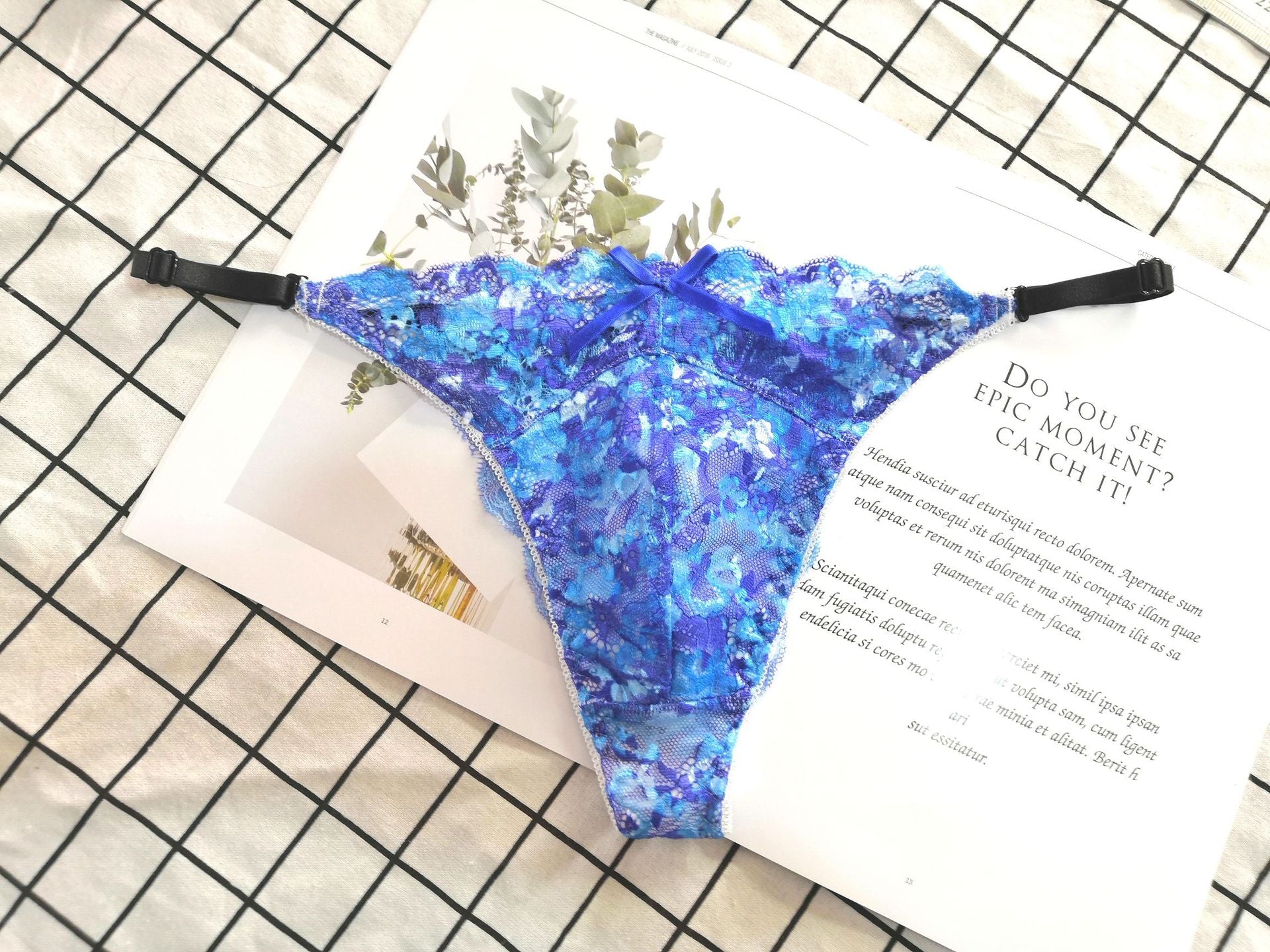Seamless embroidered lace and polyester lingerie briefs - image 4