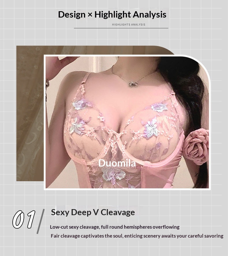 Strapless mesh and polyester lingerie sets - image 2