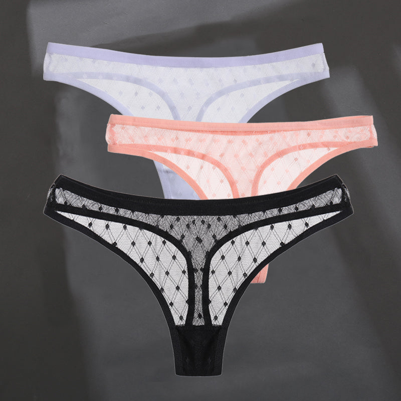 Elegant breathable lace lingerie briefs