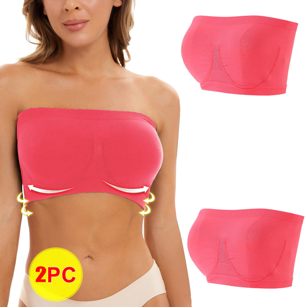 Plus-size strapless nylon and spandex bras
