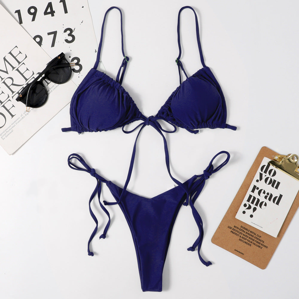 Backless leopard-print bikini sets